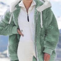 Chaqueta de lana cálida y holgada para mujer, talla grande, nueva, con capucha - details 1