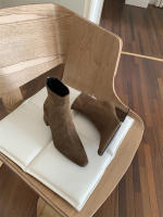 Botas cortas Tacón alto Tacón grueso Cremallera trasera Cabeza cuadrada Botas de moda versátiles - details 3