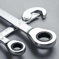 Llave de trinquete multifunción de 72 dientes, llave de extremo abierto de doble cabeza para ahorro de trabajo, herramientas de reparación de gran apertura de acero para el hogar - details 8