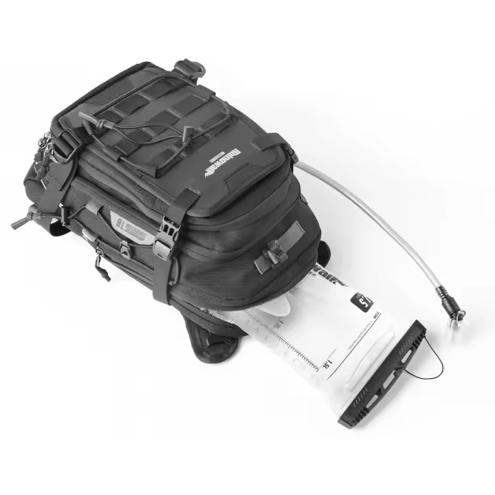 Rhinowalk-bolsa de depósito para motocicleta, mochila versátil de 9L con cubierta para lluvia, bolsa de agua de 1,5 L, sistema MOLLE, multicompartimento Universal - 1