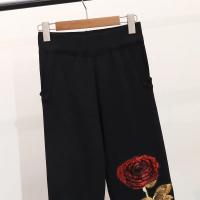 Conjunto de Top y Pantalones para Mujeres Invierno 2 Piezas Chándal Casual Flores Pantalones de Punto con Lentejuelas Conjunto d - details 8