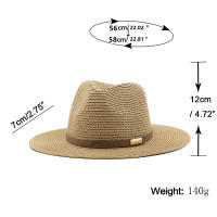 Sombrero de Sol de paja con correa para hombre y mujer, sombrero de ala ancha para vacaciones, playa, verano, UV, Panamá, venta al por mayor - details 1
