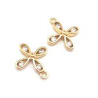 Colgantes de latón y circonita de Color dorado de 18K, varios dijes de flores, joyería artesanal de alta calidad, accesorios para collar y pendientes - details 8