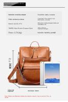 Mochila de Cuero Suave PU para Mujer Impermeable Multibolsillos Ideal para Trabajo, Escuela y Viaje - details 2