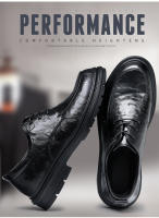 Nuevos zapatos casuales de cuero con realce negro - details 1