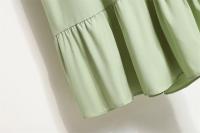 Vestido largo ajustado a la cintura con jersey de manga larga de color liso para mujer - details 33