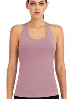 Tops cortos de manga corta para mujer, camisa deportiva de Yoga con berenjena cruzada - details 2