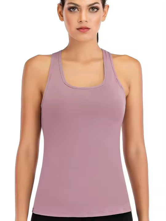 Tops cortos de manga corta para mujer, camisa deportiva de Yoga con berenjena cruzada - 1