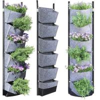 Bolsa vertical de fieltro montada en la pared, contenedor para cultivo de flores y verduras, máquina para plantar jardín interior y exterior, 6 bolsillos, - details 10
