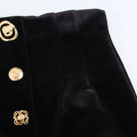 TRAFZA-faldas largas con botones de cintura alta para mujer, Falda con cremallera decorativa de un solo pecho, color negro, a la moda, para otoño, 2025 - details 4