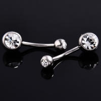 Anillo para Piercing en el ombligo, Gema de 16G 3A CZ, joyería corporal, implante de titanio, ASTM F136, hilo interno - details 6