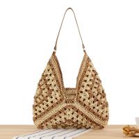 Bolso de mano de paja de gran capacidad Bolso vintage para mujer Bolso de playa de verano hueco - details 4