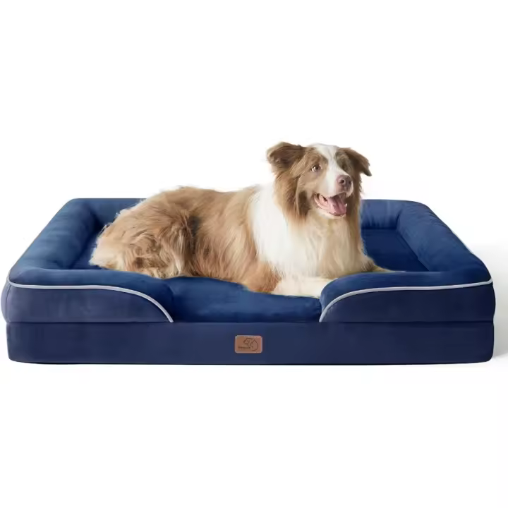 Sofá cama ortopédico lavable para perros grandes, Cama grande de espuma de apoyo para mascotas - 1