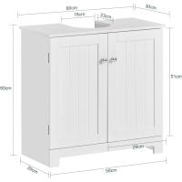 Mueble de Baño Auxiliar Armario con Puertas y Balda Ajustable Mueble de Baño de MDF Blanco - details 2