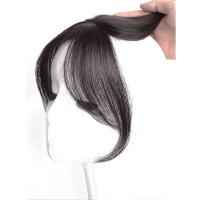 Pelucas con flequillo de parte media, extensión de cabello Invisible con flecos falsos, cabello Natural, postizos con Clip negro - details 13