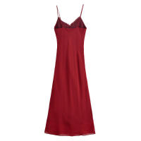 Vestidos largos sexis con tirantes finos y volantes y cuello en V para mujer, Vestidos largos elegantes de corte a para verano 2025, Vestidos largos de fiesta con espalda descubierta para noche - details 9