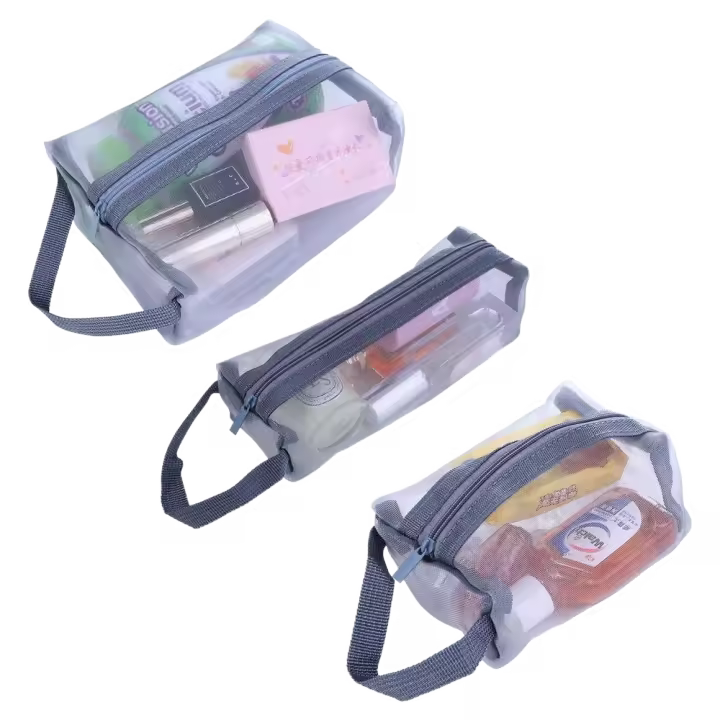 Neceser transparente, bolsa de papelería para estudiantes, bolsa de almacenamiento coreana, bolsa de cosméticos para mujer, bolsa de almacenamiento para el cuidado de la piel, bolsa de maquillaje con cremallera - 1