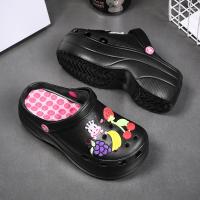 Sandalias clásicas para mujer, zapatillas de jardín, zapatos de playa informales negros, sandalias para el hogar - details 11