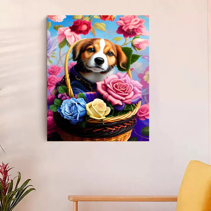 RUOPOTY Pintura Moderna de Paisaje 40x50cm en Lienzo para Adultos Kit de Inicio con Números de Flores y Animales para Regalo Personalizado - 1
