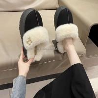 Nuevos zuecos de madera para mujer de alta calidad con un aumento de altura de 6 centímetros, lujoso diseño de moda de piel, invierno antideslizante - details 3