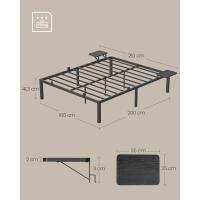 Cama Doble de Metal Estructura con Estantes de Almacenamiento Cama de Invitados - details 3