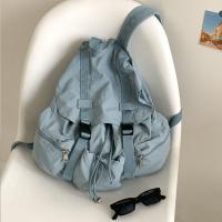 Mochilas con cordón de Color sólido, bolsos de hombro fruncidos ligeros de nailon, mochila escolar informal para estudiantes de gran capacidad para adolescentes - details 1