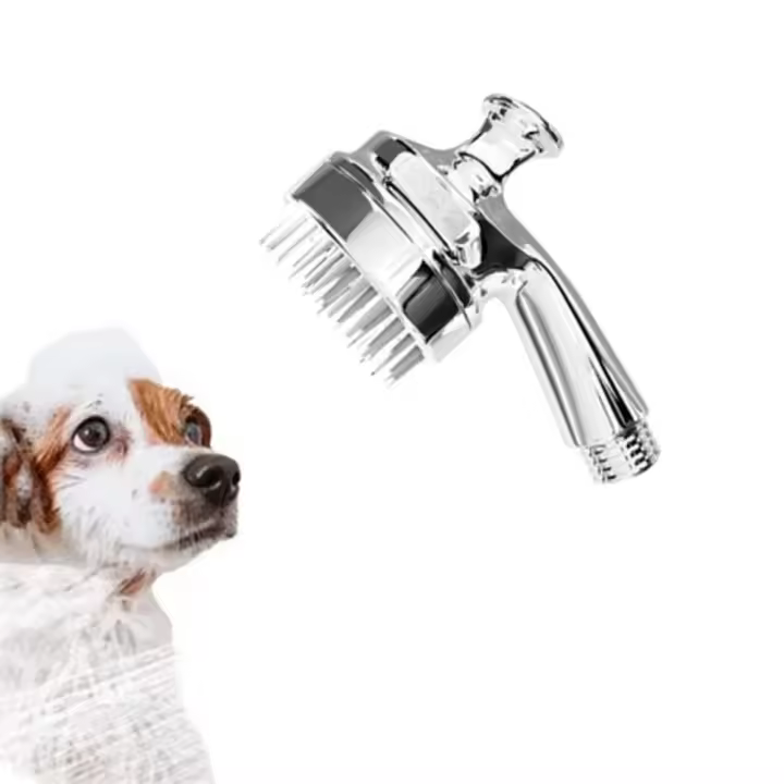 Cepillo de baño para perros, cabezal de ducha de silicona para mascotas, rociador de mano para lavado de mascotas, accesorio de ducha para perros, peine de ducha suave para gatos - 1