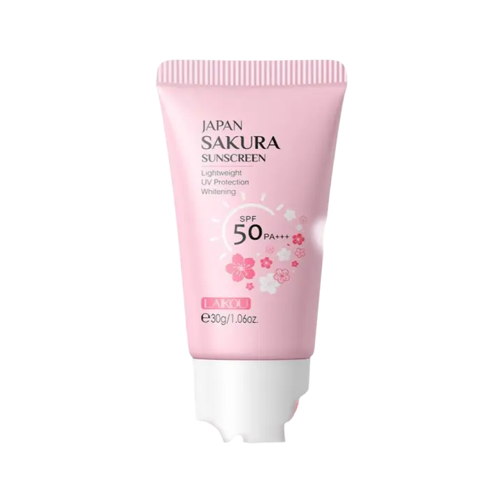 Crema solar SPF50 Sakura protector solar para rostro y cuerpo 1,06 oz hidratante natural resistente al agua protección solar para la piel protege calma - 1