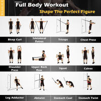 Set De Bandas De Resistencia Para Ejercicio 5 Tubos Con Anclaje En Puerta Manijas Para Piernas Y Tornillos De Tobillo Barril De Fitness - details 5