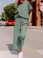 Conjunto Mujer Verano 2025 |   Top Corto + Pantalón Holgado |   Tela Texturizada Premium |   Moda Casual y Elegante" - details 44