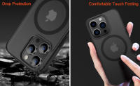 Funda Magnética para iPhone 13,14,15, Compatible con MagSafe, Carcasa Translúcida Mate Trasera Fina Antigolpes - details 1
