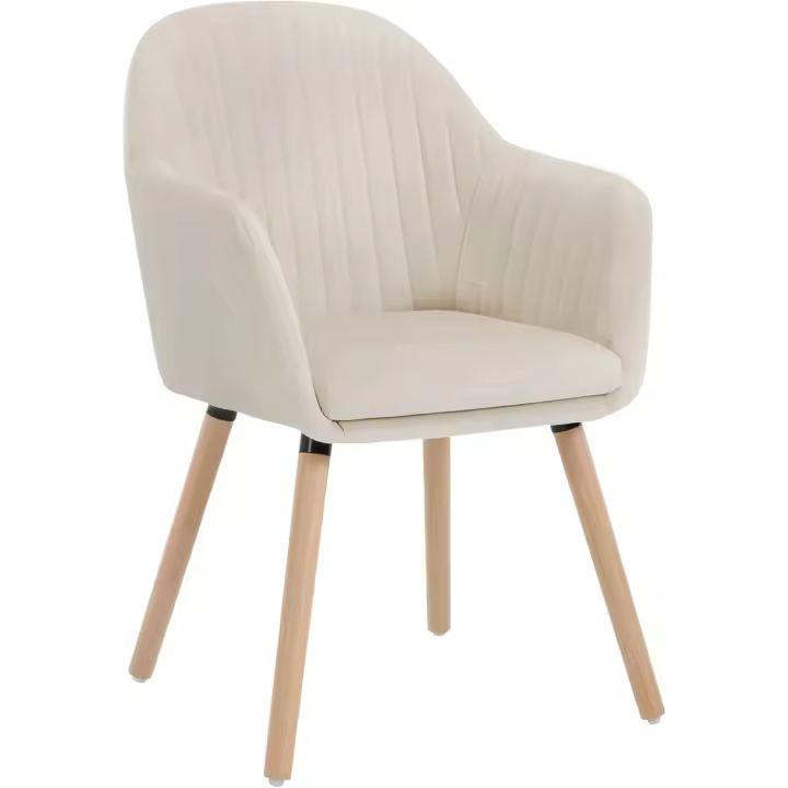 Silla de Comedor Estilo Vintage Nordica Silla de Cocina con Reposabrazos en Terciopelo - 1