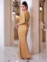 Traje elástico de vida nocturna, lentejuelas, manga larga, Bodycon, rojo, dorado, verde, fiesta - details 8