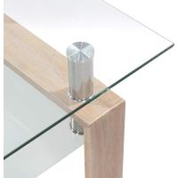 Mesa Moderna de Centro con Tapa de Cristal Transparente y Base de Metal Negro (100x60 cm) - details 32