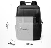 Mochila impermeable de cuero para hombre, bolsa para ordenador - details 0