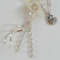 Llavero de medusas con conchas de mar y estrellas, cordón Y2K con tema oceánico, cordón para teléfono con cuentas, colgante colorido, abalorio para teléfono de medusas - details 10