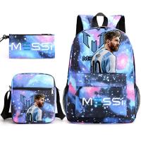 Mochila con estampado de estrella de fútbol Messi, mochila ligera y sencilla para estudiantes de secundaria, 3 piezas - details 3