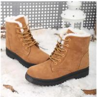 Botas de plataforma de felpa para mujer, zapatos planos para mantener el calor, invierno - details 14