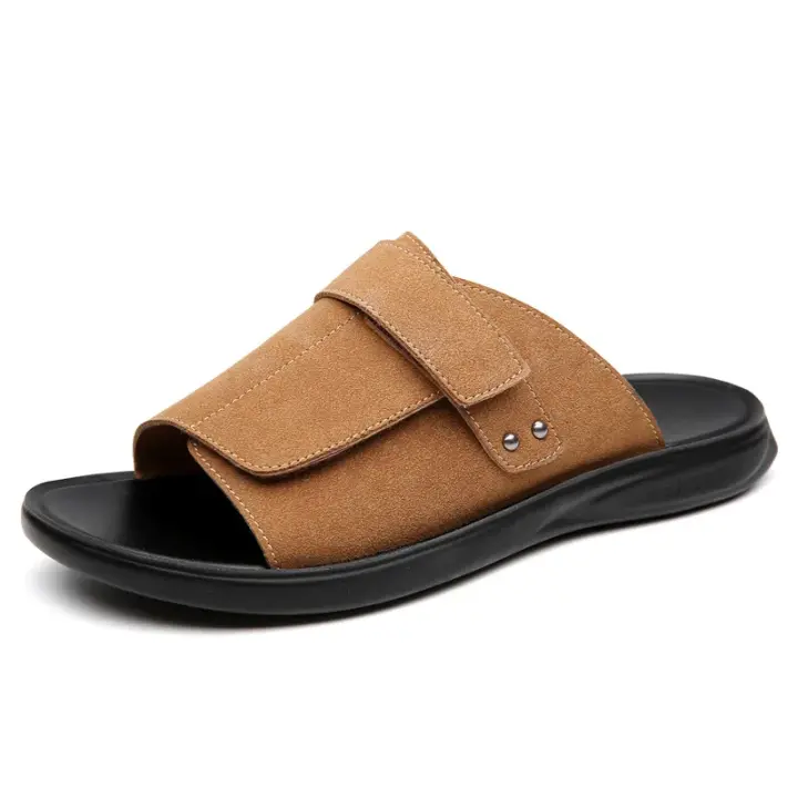 Sandalias de Deslizamiento de Cuero GUYISA para Verano Cómodas Ligeras Casuales - 1