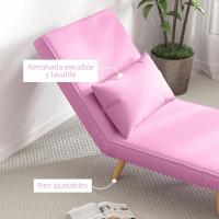 Sofá Cama Individual Sillón Cama Plegable Tapizado en Lino con Respaldo Ajustable en 5 Posiciones y Almohada Sofá Cama Pequeño para Salón 72x75x85 cm - details 6