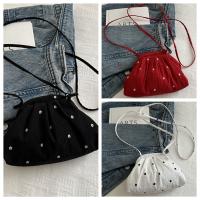 Bolso de hombro de poliéster dulce, bolsa de maquillaje de flores con cordón, bolsa de almacenamiento para cuidado de la piel de estilo coreano, bolso cruzado para chica - details 1