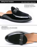 Nuevas sandalias informales de moda para hombre, mulas de piel de cocodrilo, suela de goma antideslizante británica, suaves y transpirables para caminar - details 3