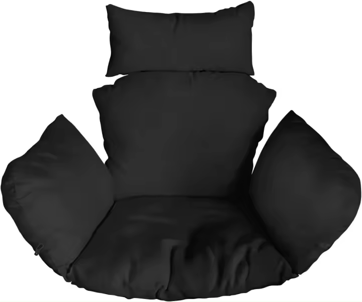 Cojín Colgante de Huevo Respaldar con Almohada para la Cabeza Impermeable Para Jardín Patio Marrón - 1