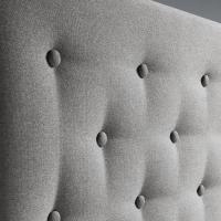 Mueble de Cama de Cabeza de Alta Calidad Tela Gris 140X100 Diseño Distintivo - details 3