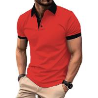 Camiseta polo casual de manga corta para hombre, con botones en la solapa, de color sólido, para uso diario. - details 0