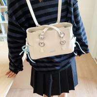 Bolsos de hombro con cinta de gama alta para ocio, mochila versátil de cuero PU con pajarita, bolsos de mano dulces de gran capacidad para mujeres y estudiantes - details 5