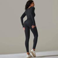 Ropa de una pieza con rosca, mono de Yoga sin costuras, Control de barriga, ropa de ejercicio de manga larga, elástico - details 16