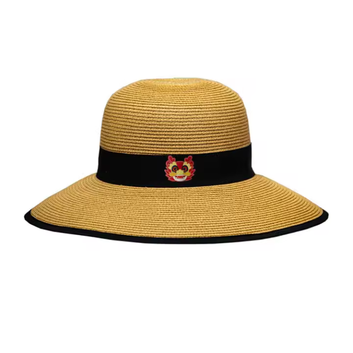 2025 Sombrero de paja de protección solar de ala grande para mujeres en la playa, cola de caballo plegable superior vacía nuevo sombrero para el sol Uv - 1