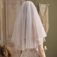 Velos de novia cortos elegantes de dos capas 75cm 2T con peine de Metal blanco para fiesta 2025 recién llegado - details 0