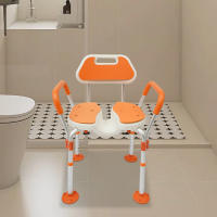 Silla de ducha de altura ajustable con respaldo, reposabrazos, silla de baño para personas con discapacidad - details 0
